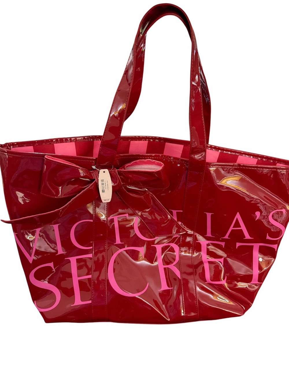 NEW Victoria's Secret Holiday Tote Bag Red and Pink
